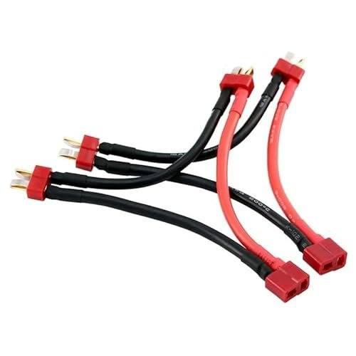 Youme Barb Wire XL2 RC Boat T Plug Connector 2pcs 12AWG Silicone Wire 1 Female to 2 Male Series Leads
