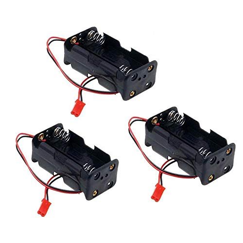 ShareGoo 3Pack 4 Cell AA Battery Container Case Holder for Biggest Nitro RC Truck JST Plug Receiver Compatible with HSP Redcat 1/8 1/10 Scale Models
