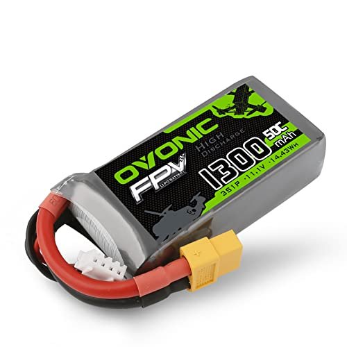 OVONIC 3S Lipo Battery 50C 1300mAh 11.1V with XT60 Connector for Coffee Table RC Willey and FPV Racing Drones