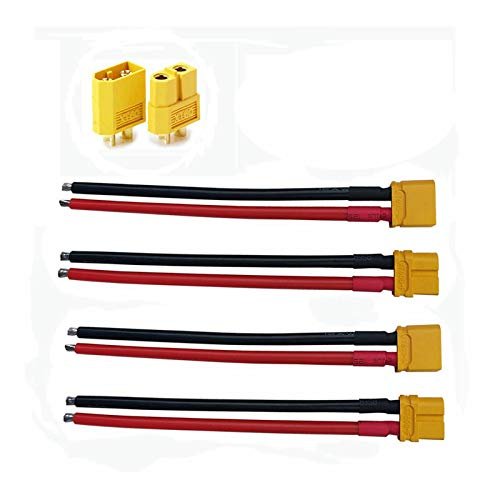 YoWoo Power Amass XT60 Connector Plug Adapter Charger with 150mm 14awg Silicone Wire Cable for RC Balloon Plane Battery 2 Pairs