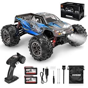 Hosim Fast Monster Truck RC 1/16 Scale 4WD High Speed Remote Control Car 40+ km h for Adults and Kids Blue