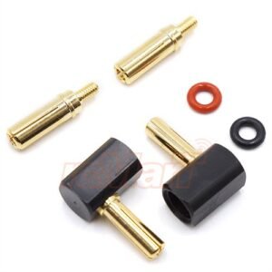 Yeah Racing Angle Type 4mm and 5mm Connector WPT0121 for Power Leads Gold Black and Red