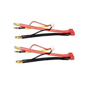 FLY RC 2pcs 4mm Bullet Banana to Female T Plug LiPo Battery Lead Wire and JST XH Balance for 2S 7.4V LiPo Batteries The Best Way to Store Lipo RC Batteries