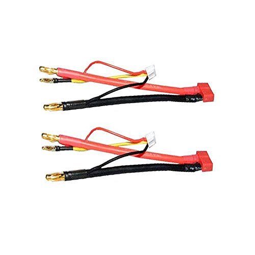 FLY RC 2pcs 4mm Bullet Banana to Female T Plug LiPo Battery Lead Wire and JST XH Balance for 2S 7.4V LiPo Batteries The Best Way to Store Lipo RC Batteries