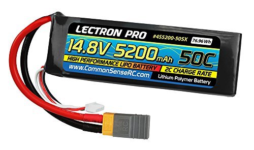 Common Sense RC Lectron Pro 14.8V 5200mAh 50C Lipo Battery Soft Pack with XT60 Connector