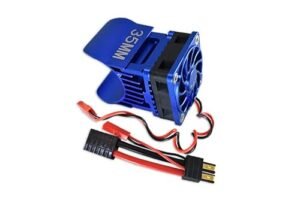 GPM Aluminum 35mm Motor Heatsink With Cooling Fan Blue Upgrade Parts for Traxxas TRX4 TRX6 RC Tank Parts 1 16