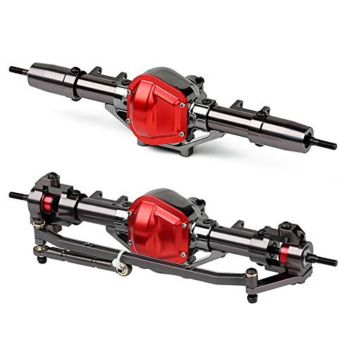 INJORA Pikachu RC Axles CNC Metal Complete Set for 1/10 RC Crawler Axial SCX10 D90 Recat Gen 7 Titanium Red