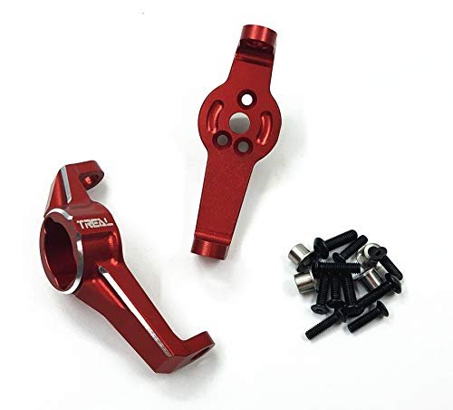 Treal Aluminum 7075 Caster Blocks Protal Drive Kingpin Bushings Best Traxxas RC Car for Beginners TRX 4 Red
