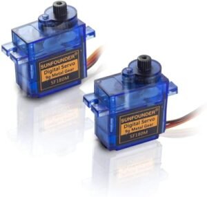 SunFounder SF180M Digital Half Metal Micro Servo Motor 2pack for QS8005 RC Helicopter Airplane Boat Robot Control
