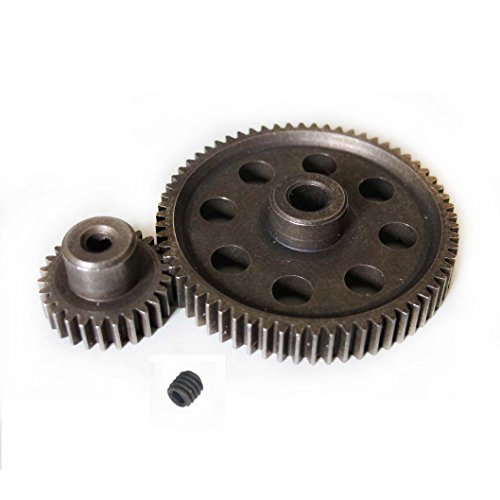 JFtech Differential Steel Metal Super Gear 64T and 26T Combo for Megalodon Truck RC HSP 1/10 Scale Car Truck