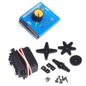 Geekstory DS04 NFC 360 Degree Continuous Rotation Micro Servo Motor with 3CH Digital Multi Servo Tester for RC Boat Paint Designs Helicopter Car and Boat Servo