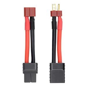 FLY RC 2pcs RC Lipo Battery Charger Conversion Cable Adapter Wire T Plug Male Female Connector for RC 18000 Battery Slash Rustler Stampede Bandit E Revo