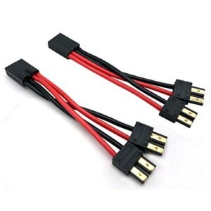 Rare Bear RC Plane 2PCS RC Battery Harness Parallel Connection Adapter Connector Cable Wire Adapter for Slash Rustler Stampede Bandit E Revo