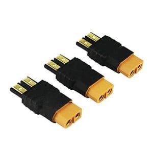 OliYin 3pcs TRX Male to XT60 Female Connector Adapter for Wireless RC Helicopter 9053 LiPo Battery Pack of 3