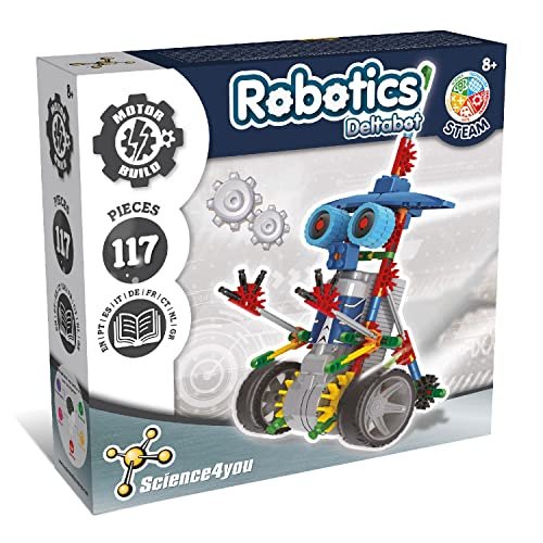 Science4you Deltabot Robot Toy Kit STEM Robotics 117 Pieces Educational DIY Building Toy for Kids Age 8 12