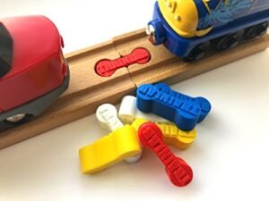 TrainLab Thomas and Friends Mad Dash on Sodor RC Train Set DogBone Wooden Track Connectors 8 Pack