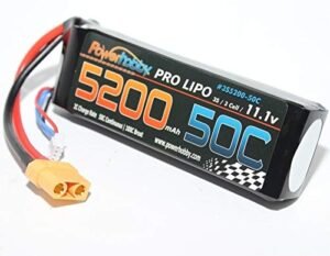 Power Hobbies 3S520050C 5200mAh 11.1V 3S 50C Lipo Battery with Hardwired XT90 Connector for RC Cars Trucks and Buggies
