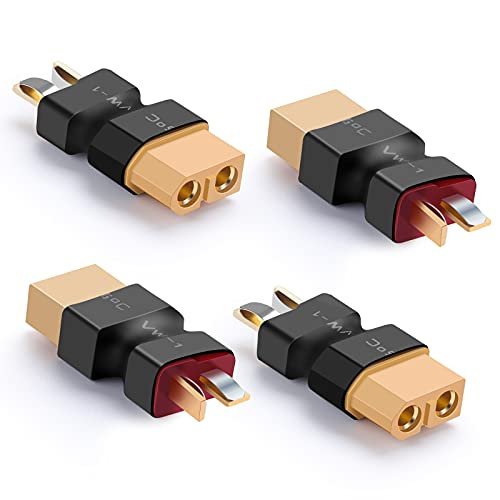 KCRTEK 4PCS XT60 Female to Male Deans T Plug Connector Adapter for T 45 Goshawk RC 64mm EDF Jet