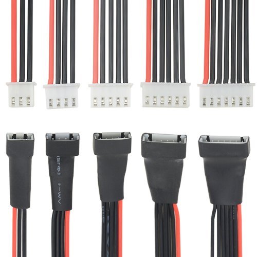 WMYCONGCONG 5 PCS 2S 3S 4S 5S 6S Battery Balance Charger Extension Wire Cable for LiPo Battery Balance Charging 200mm 22AWG