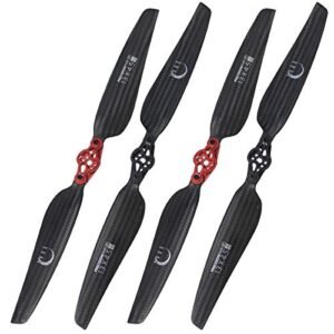 XOAR DJI Inspire 1 Carbon Fiber Folding Propellers 1345 CW CCW 2 Pairs 13 Inch 2 Blade Premium CF Foldable Props for Inspire 1 V2.0 Pro Black Edition with DJI 1345LS Mounting Plate