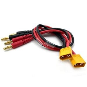 FLY RC XT60 Connector Plug to 4mm Banana Plugs Battery Charge Lead Adapter Cable Pack of 2 for RC Car Battery Plugs