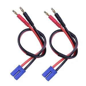 FLY RC 2pcs EC5 Male to 4.0mm Banana Male Plug RC Battery Balance Charger Cable 30cm Silicone Wire