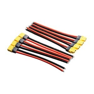 Wolfwhoop 8pcs XT60 Plug Male Female Connector with Sheath Housing and 150mm 12AWG Silicon Wire for RC Lipo Battery FPV Drone Prevent RC Battery Explosion