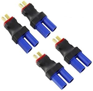 FLY RC 4PCS T Male to EC5 Female Plugs Battery Charger Adapter for Ford Nitro RC Cars Lipo NiMH Battery Charging ESC Connection