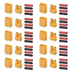 AUTOUTLET 20PCS XT30 Bullet Connectors Male Female Plugs with Heat Shrink for RC Car Battery Connectors