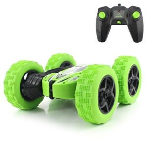 Fisca Pirate RC Monster Truck Remote Control Stunt Car 4WD Double Sided Rotating Tumbling 2.4GHz High Speed Rock Crawler Vehicle with Headlights for Kids Age 4 to 12