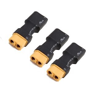 Hobbypower EC3 Male to XT60 Female Plug Adapter Connector 3 Pack for Monaco RC Battery Charger ESC