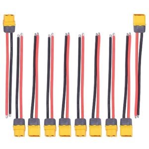 Onyehn 5 Pairs 150mm 12AWG Silicon Wire XT60H Plug Male and Female Connector for RC Willey King Headboards FPV Racing Drone with Sheath Housing Cover