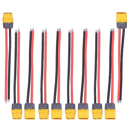 Onyehn 5 Pairs 150mm 12AWG Silicon Wire XT60H Plug Male and Female Connector for RC Willey King Headboards FPV Racing Drone with Sheath Housing Cover