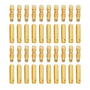 FLY RC 20 Pairs 4mm Banana Bullet Connector Plug Male Female RC Battery Connector Types for ESC Motor