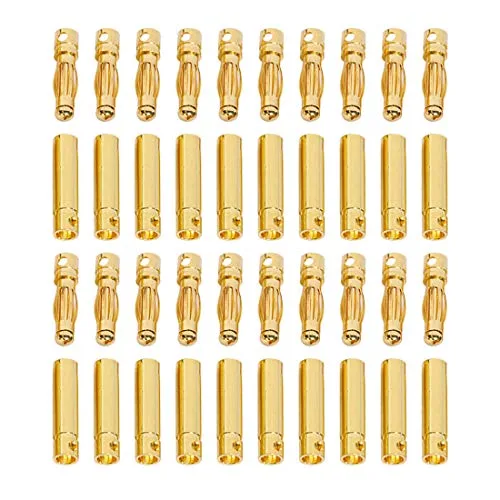 FLY RC 20 Pairs 4mm Banana Bullet Connector Plug Male Female RC Battery Connector Types for ESC Motor