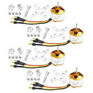 QWinOut A2212 1000KV Brushless Outrunner Motor 13T with 3.5mm Male Banana Bullet Connectors for RC Aircraft Autopilot DIY Drones 4 Pcs