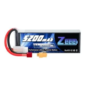Zeee 3S Lipo Battery 5200mAh 11.1V 50C for RC Boat with Trailer and Truck RC Plane Quadcopter and More