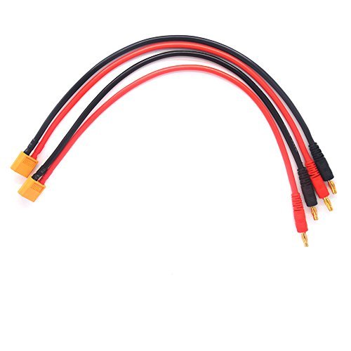 Padarsey 2 Pack XT60 to 4.0 Banana Plug RC Battery Charge Cable 12awg Silicone Wire 30cm for Custom Lexus RC