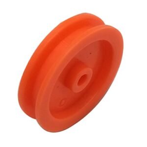 EUDAX 100 Pcs Orange Plastic Belt Pulley 2mm Hole for DIY Toy Airplane RC Car Models