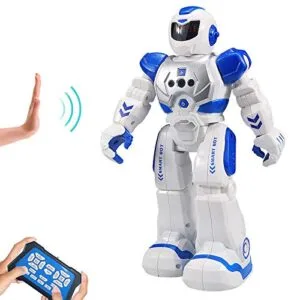 Awesome Kids Remote Control Robot RC Controller with LED Eyes Dancing Singing Moonwalking Gesture Sensing Blue