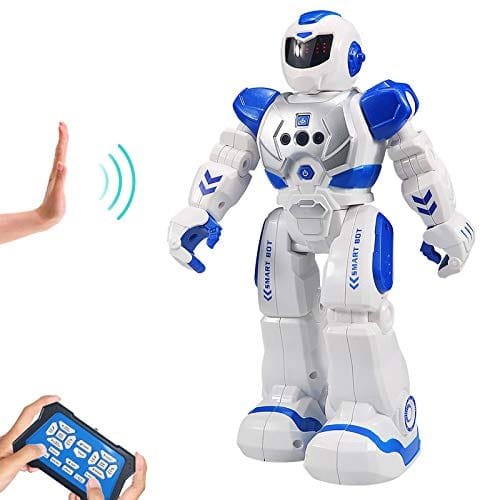 Awesome Kids Remote Control Robot RC Controller with LED Eyes Dancing Singing Moonwalking Gesture Sensing Blue