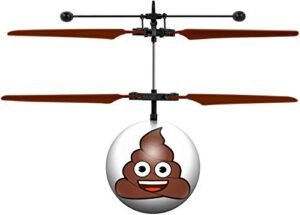 Colossus RC Helicopter Poop Emoji UFO Ball IR Controlled Durable Lightweight Brown Medium