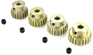 Apex RC Products 48 Pitch Aluminum Pinion Gear Set 9751 for RC Silverado Truck and RV Compatible with 540 and 550 Size Motors 1/8 Inch Output Shaft Includes 4 Set Screws