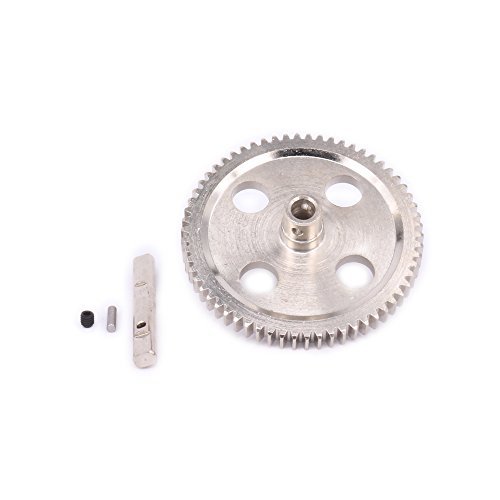 RC Metal Steel Differential Center Gear 62T CNC Machined for 1/12 Wltoys 12428 12628 12423 Short Course Buggy Off Road Car Upgrades Parts Silver by RC Willey HR Department