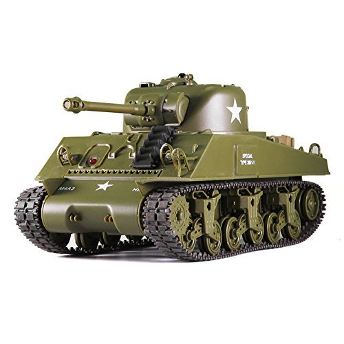 2.4Ghz 1 30 Scale US M4A3 Sherman RC Tank with IR Battle Sound and Lights
