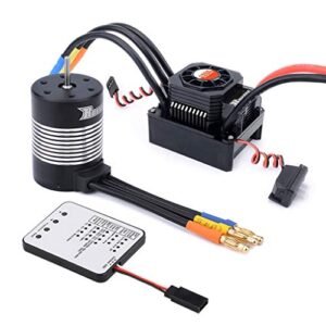 Jrelecs 3650 5900KV Sensorless Brushless Motor 120A Brushless ESC Combo for M983 RC Truck 3.175mm Shaft