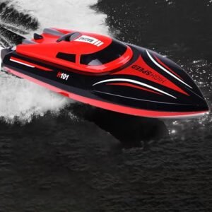 SOWOFA 17.1" Remote Control Racing Boat Watercraft High Speed 30KM/H Huge Large Motor Servo Speedboat with Automatically for Boys Adults H101