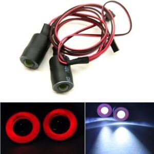 MOHERO 2 LEDs Angel Eyes Demon Eyes LED Light Headlights for Bolink RC Cars 1/10 Scale Model Crawler Trucks Red White 17mm