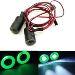 MOHERO 2 LEDs Angel Eyes Demon Eyes LED Light Headlights for Retro RC Cars 1 10 Model Crawler Cars Headlamps Green White 17mm
