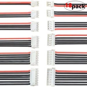 WMYCONGCONG 18 PCS 1S 2S 3S 4S 5S 6S Battery Balance Charge Cable Lead Wire for 18 BBS RC Wheels JST XH Connector Adapter 5.7inch